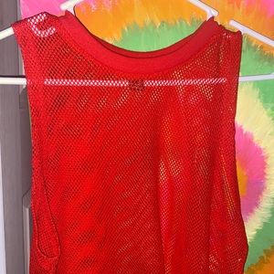 Fishnet crop tank